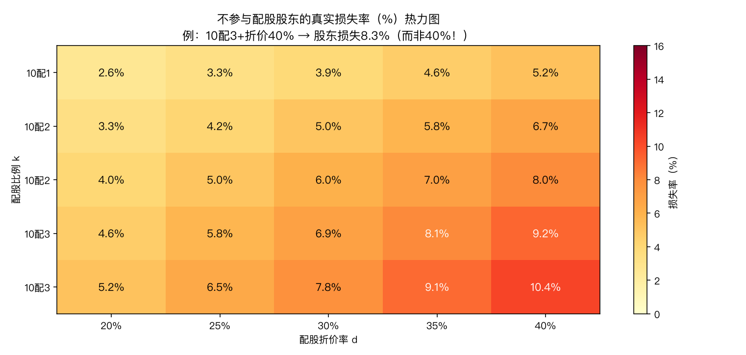 不参与股东的损失率热力图